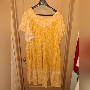 Yellow Floral Women's Dress